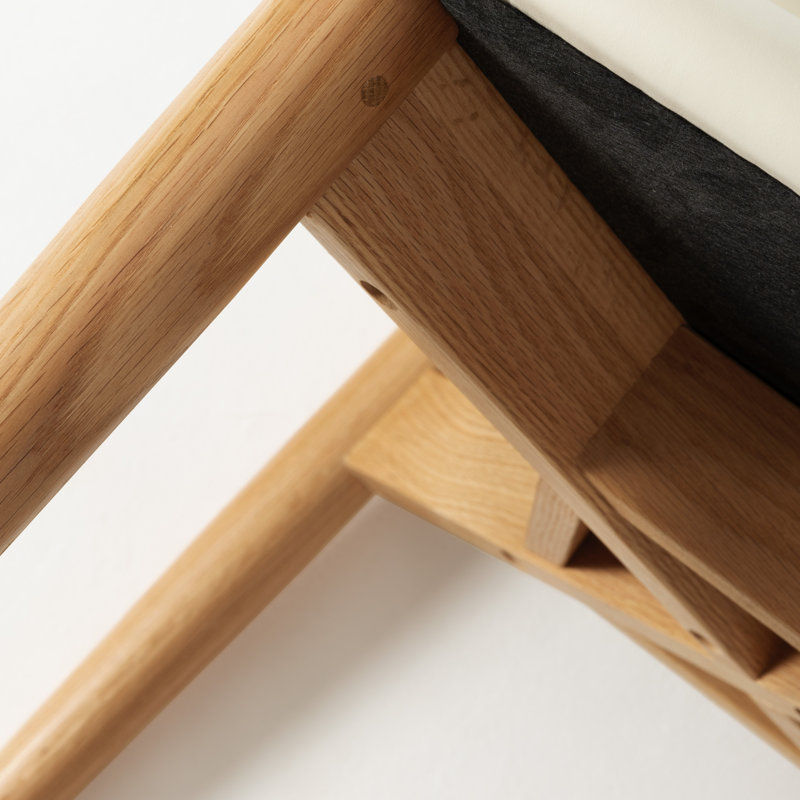 Solid Oak Modern Assembled Upholstered Dining Chair, Natural