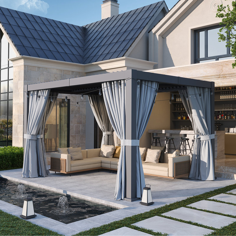 12 pi. L 10 pi. Pergola en métal