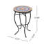 Table d'appoint ronde 21 "en mosaïque rouge avec pieds courbés en fer-554646477