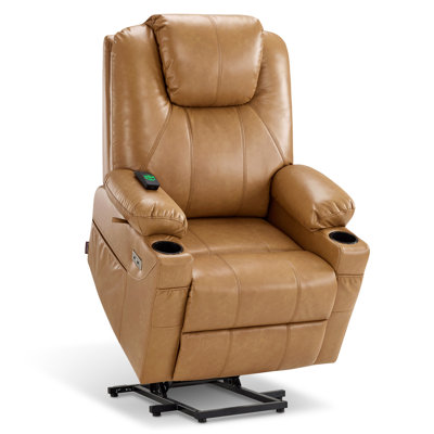 Fauteuil inclinable électrique avec massage et chaleur pour les personnes grandes et grandes, 3 positions, similicuir