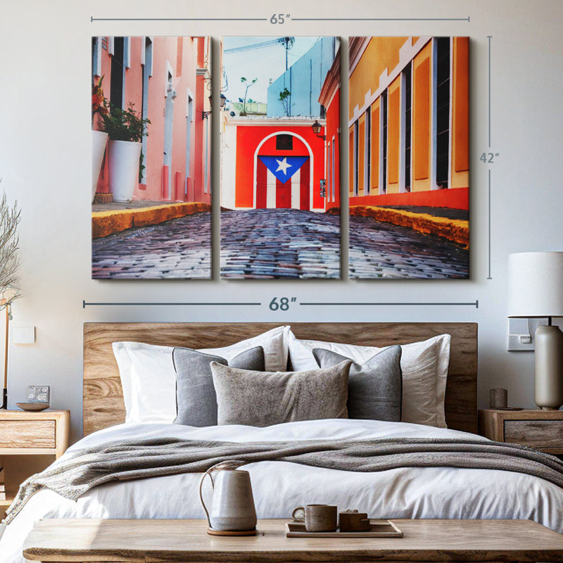 «Cobblestone Street In Old San Juan» sur toile, H 42 po x l 65 po x P 1,25 po