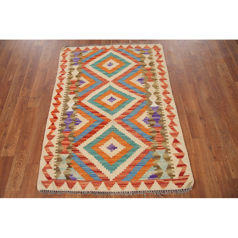 Dakota Fields South Western Kilim Reversible Wool Rug 3x4 | Wayfair