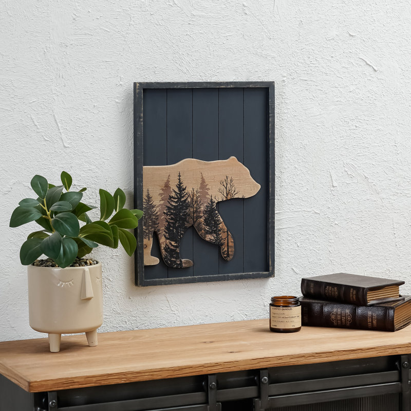 Décoration murale grizzly rustique