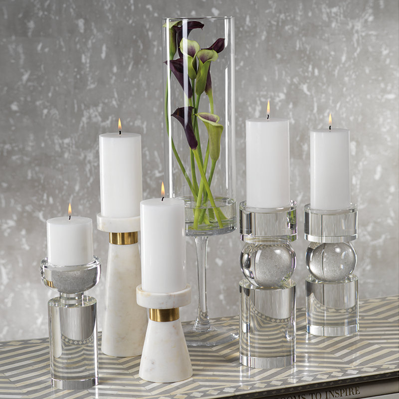 Chandelles en verre pilier, Transparent, Petit