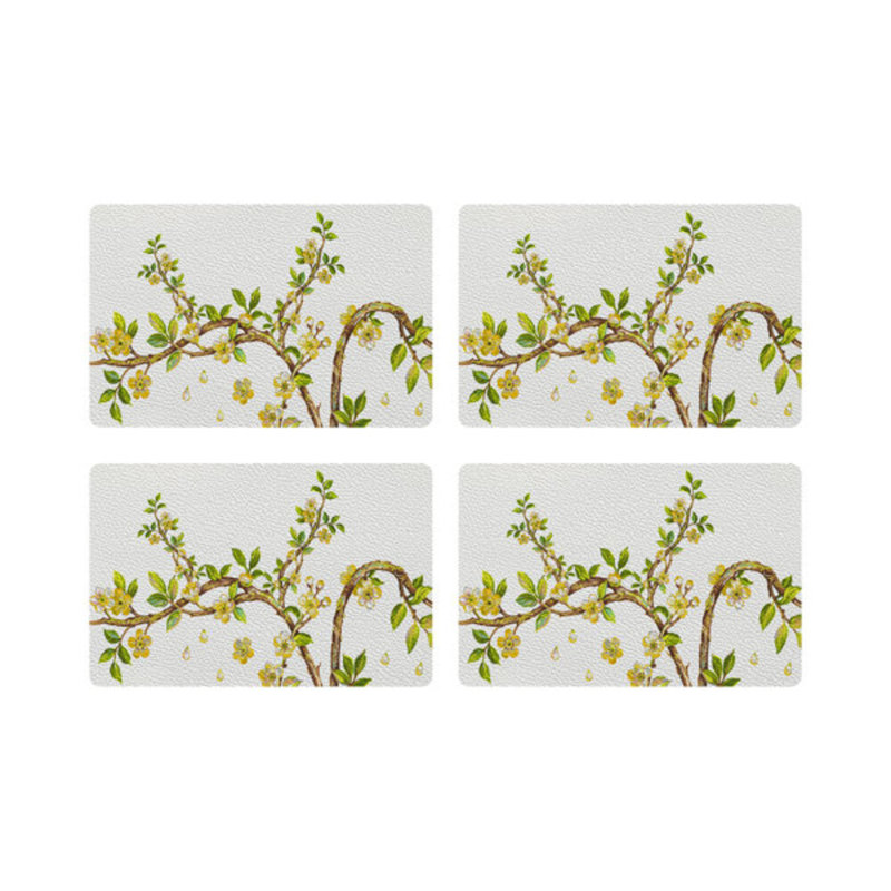 Cherry Blossom Pebble 17.5" Vinyl Placemat, Yellow
