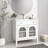 Mid-Century Bathroom Vanity with Motion-Sensor Light & Patterned Glass
