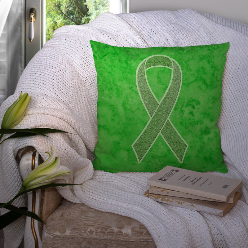 Housse de coussin d'extérieur carré Ribbon for Lymphoma, H 14 po x l 14 po x P 4 po