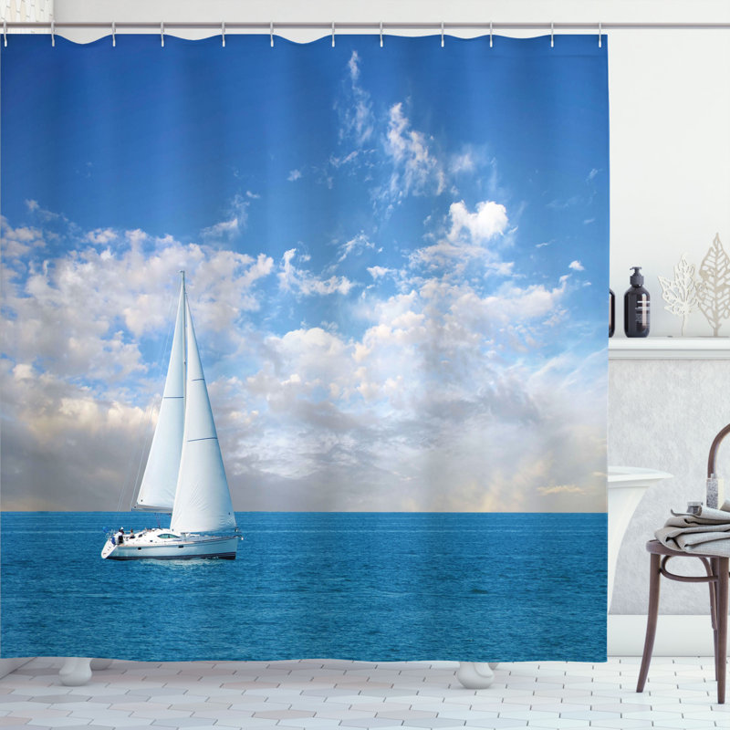 Ensemble de rideau de douche + crochets Ocean, H 69 po x l 105 po