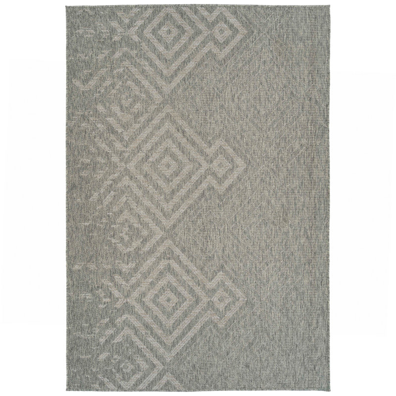 Tapis texturé moderne, transitionnel, géométrique, style Sud-Ouest, Tapis de couloir 2 pi x 6 pi