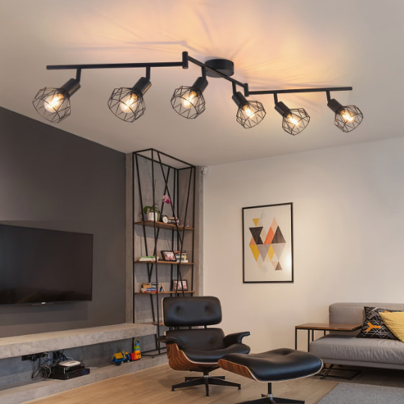 6-Lights Retro Industrial Ceiling Spotlight