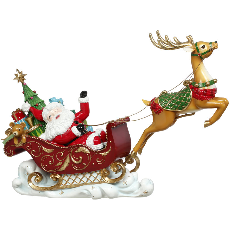 Père Noël sur traîneau avec DEL - 20 po x 15 po