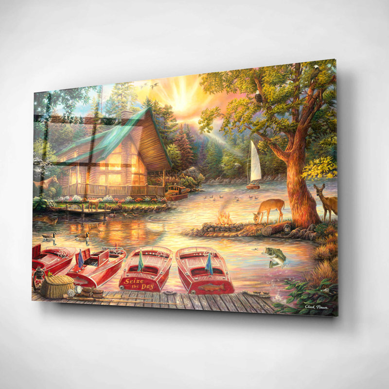 Art mural en verre Loon Peak® «Seize The Day» par Chuck Pinson, H 12 po x l 16 po x P 0,13 po