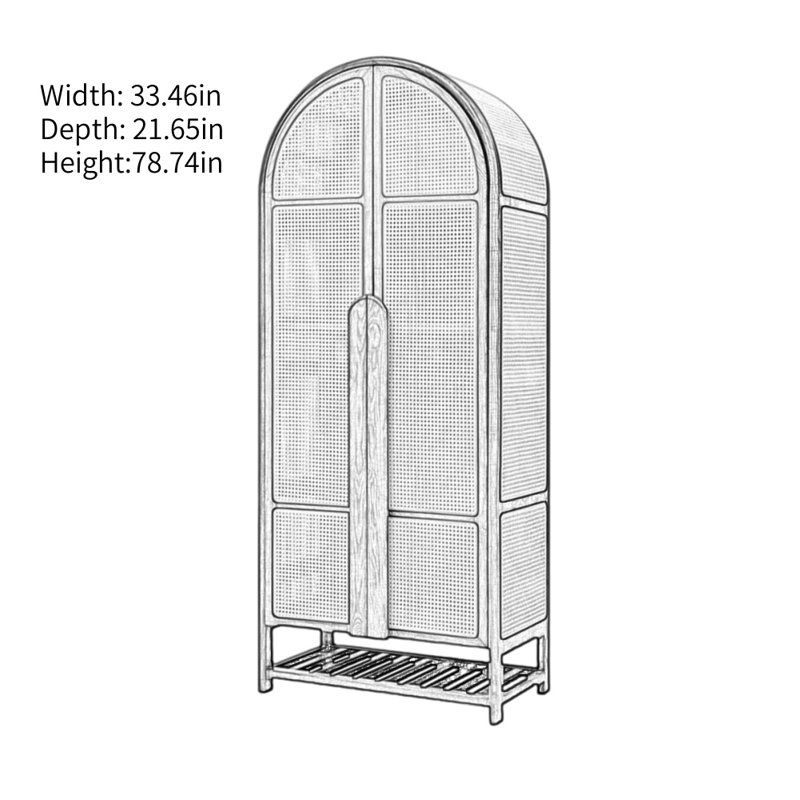 Armoire simple et rétro en bois massif, Noyer
