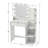 Makeup Vanity With LED Lighted Mirror And 5 Open Shelves For Bedroom-834905373