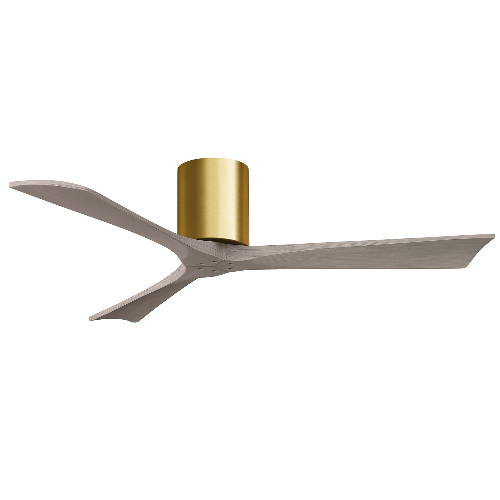 Olivier 3 Blade Ceiling Fan, Brushed Brass, Gray Ash Tone, 52"