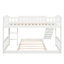 Lit simple au-dessus d'un lit superposé blanc avec glissière intégrée et montage latéral, structure en bois de pin massif, idéal pour les petits espaces, lignes grises, lit de support à lattes, palette de couleurs, matériaux optimisés