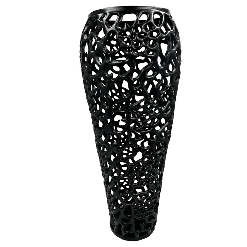 Pot en aluminium fabriqué à la main Baltique, Noir, H 25 po x l 11 po x P 11 po