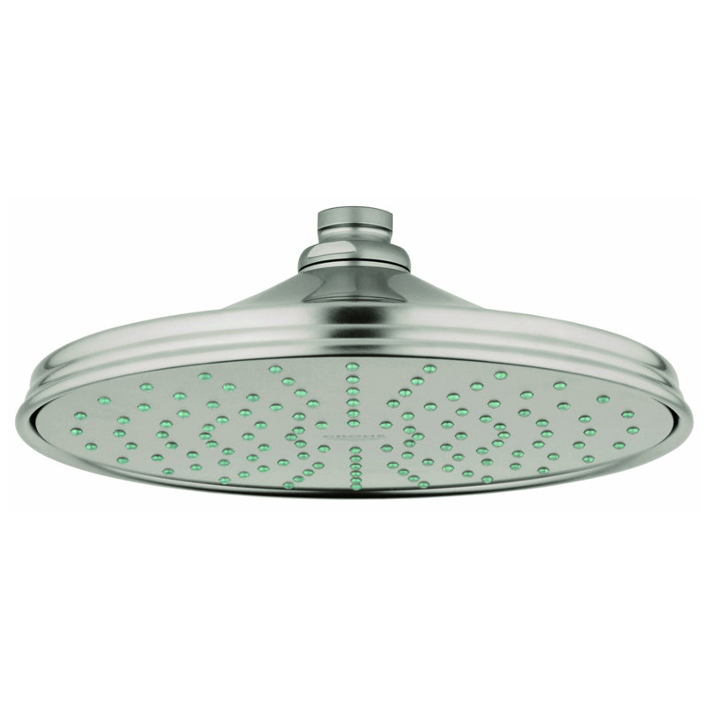 RainShower Head Retro with Watercare and SpeedClean Nozzle, Brushed Nickel