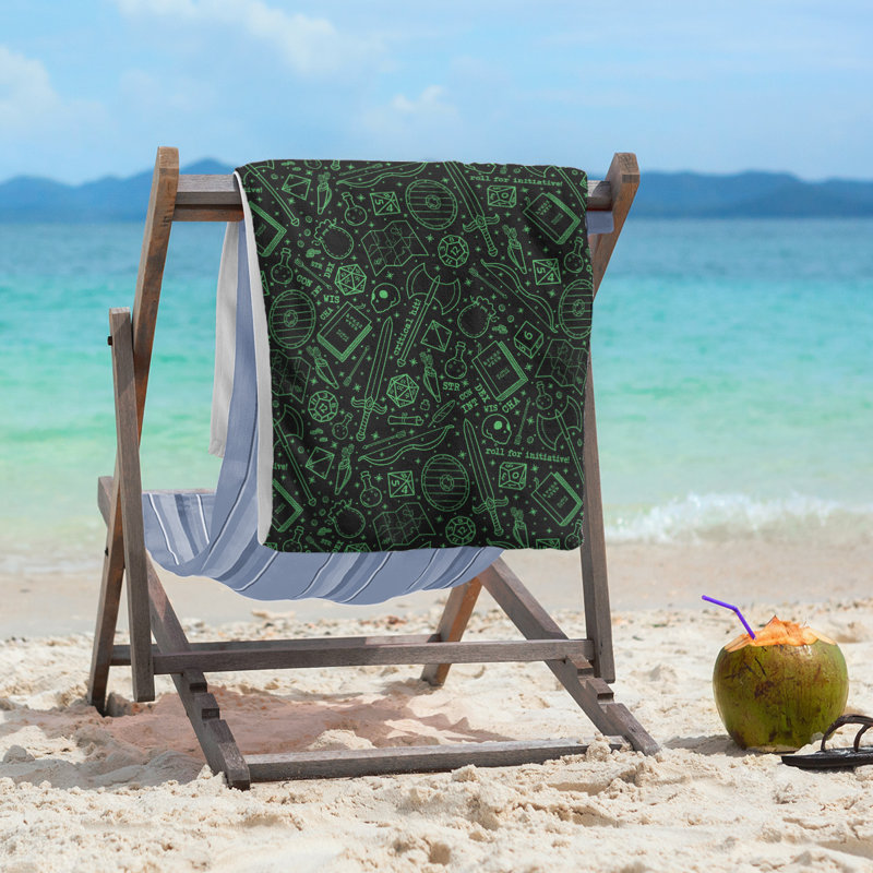 Katelyn Elizabeth Cotton Blend Beach Towel, Green