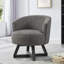 Méridienne pivotante en lin classique | 360 ° pivotant librement avec base et pieds en bois massif en forme de croix | Fauteuil d'appoint confortable pour le salon, la chambre à coucher, le bureau et la commode-541012764-541012760