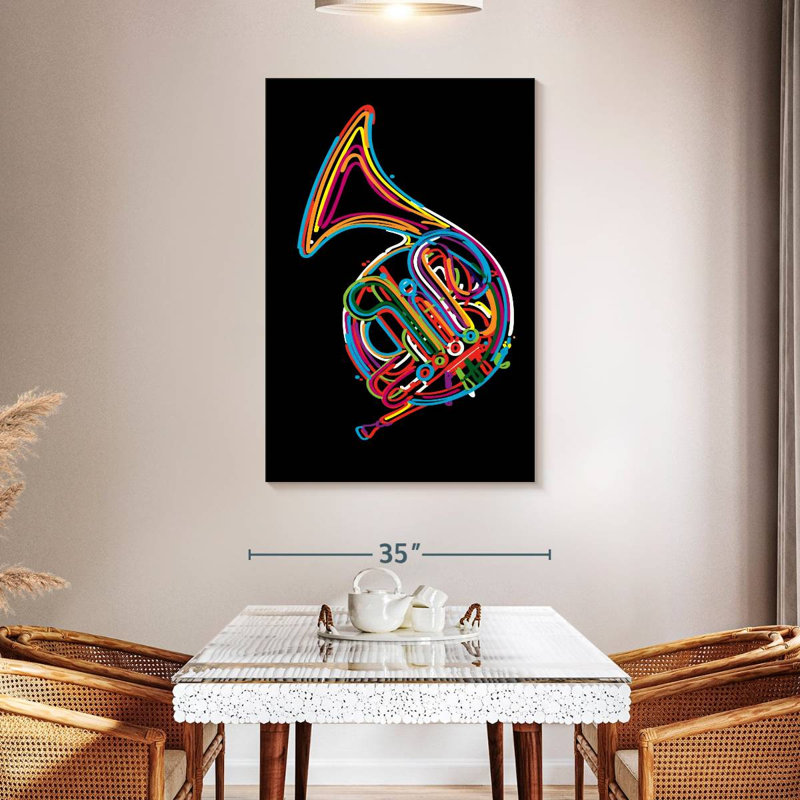 Cor français en couleurs, H 48 po x l 32 po