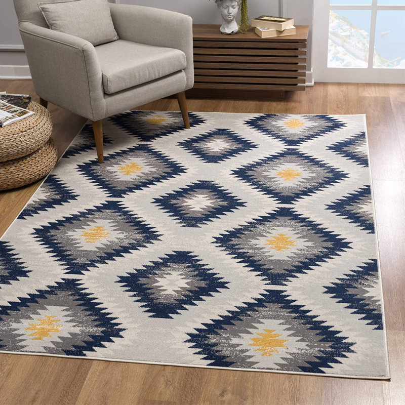 Tapis de couloir bleu Avelien, Tapis de couloir 2 pi x 8 pi