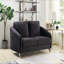 Causeuse moderne chic en velours noir Livia