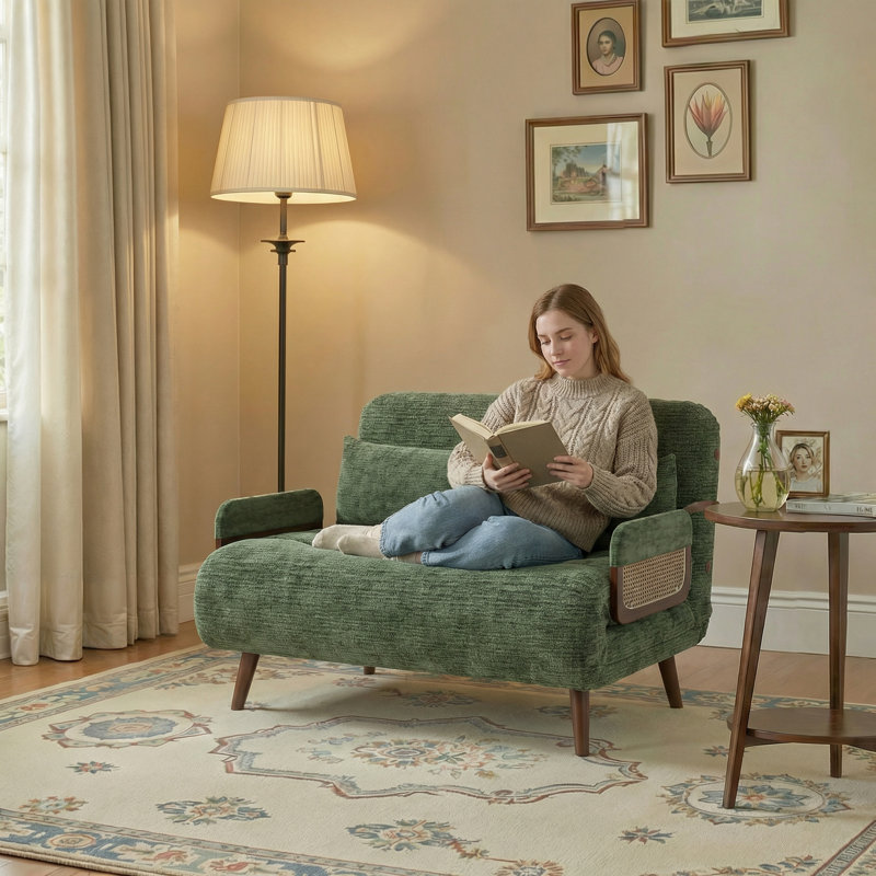Chaise longue Chaise d'intérieur - Lit simple pliant pour petits espaces (largeur: 43,31 pouces), Largeur: 43,31 po