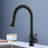 Pull Down Single Handle  Kitchen sink Faucet in Matte Black-111996128