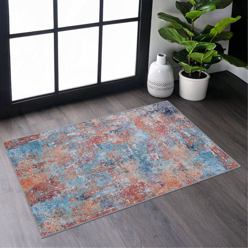 Multi Washable Rug Area Rug (Multi), Rectangle 2' x 3'
