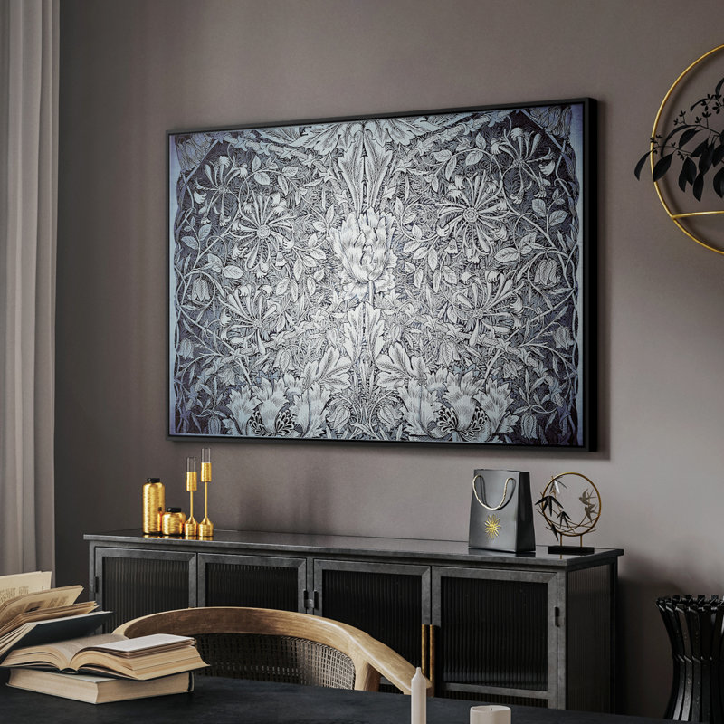 Rétro abstrait - LV, H 27 po x l 41 po x P 2 po, Toile avec cadre flottant noir