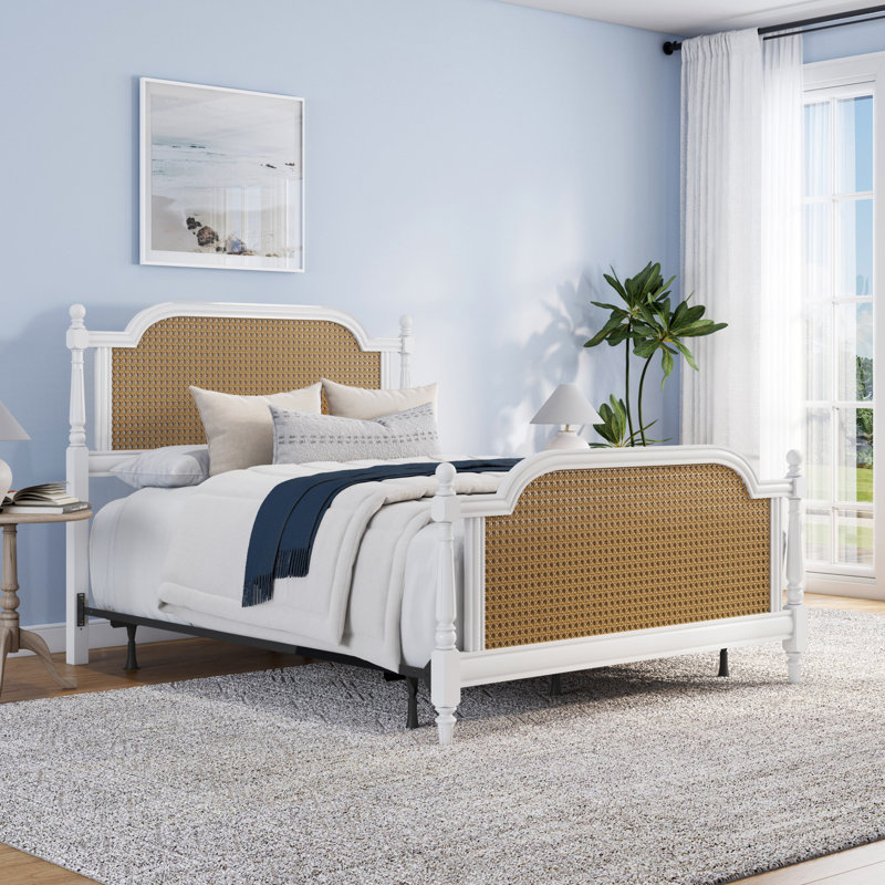 Bothel Cane Standard Storage Bed, Queen, White