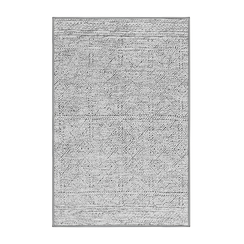 Tapis gris en polyester / chenille tissé à la machine Meirah, Tapis de couloir 2 pi x 5 pi
