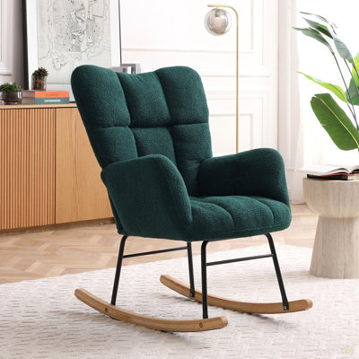 Chaise berçante rembourrée avec fauteuil à haut dossier et chaise berçante rembourrée avec dossier haut
