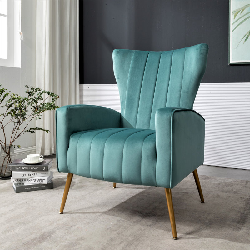 Velours Marshall avec pieds en métal, Bleu gris