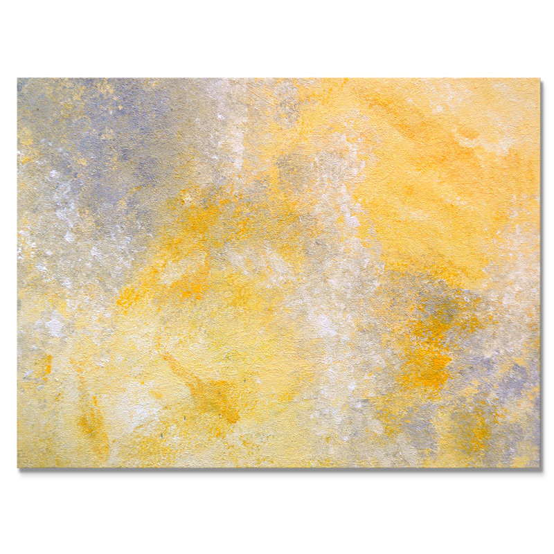 «Yellow and Gray Merging Abstract IV», reproduction d'art sur toile encadrée, H 8 po x l 12 po x P 1 po, Toile tendue