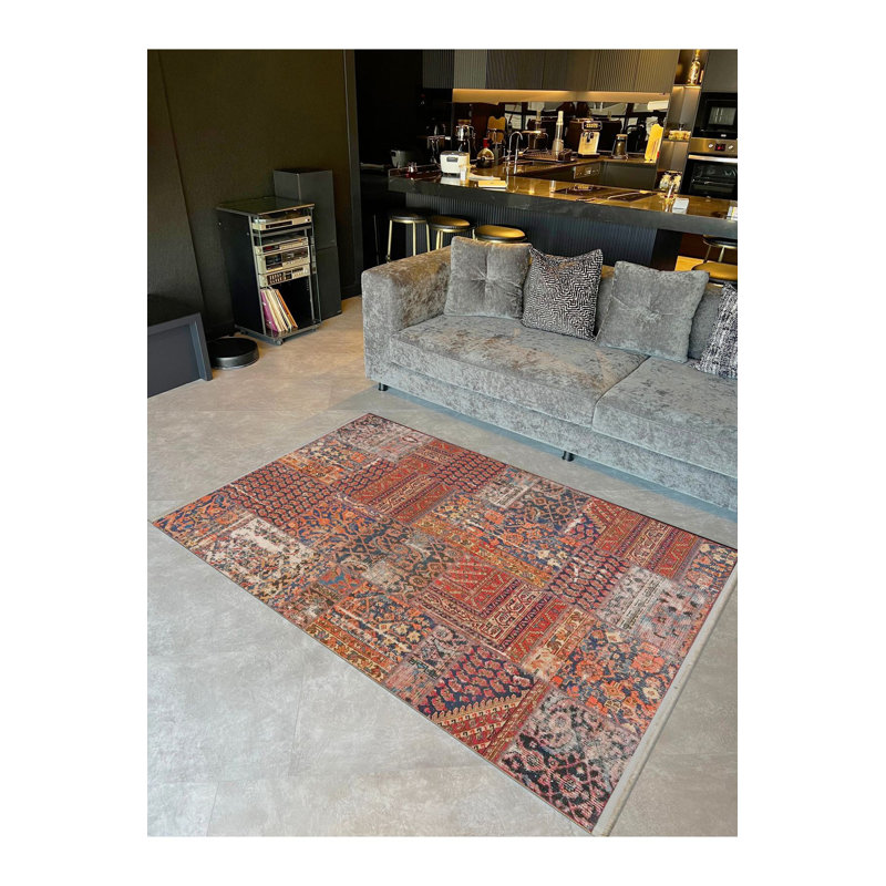 Tapis décoratif à motif délavé Northern Collection, Sous-tapis rectangulaire de 3 pi 3 po x 4 pi 11 po