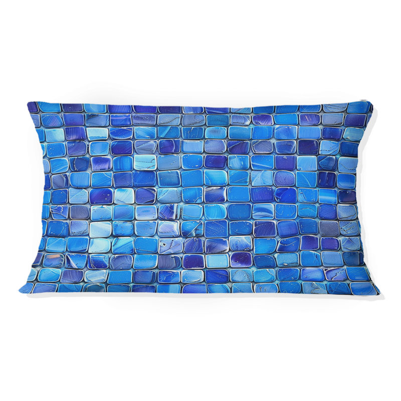 Carreaux de mosaïque bleu moderne IV - coussin lombaire moderne