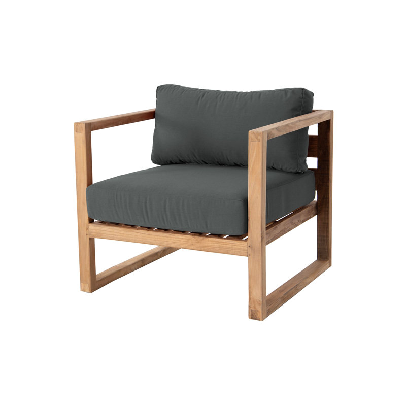 Venice Outdoor Teak Lounge Chair, Coal
