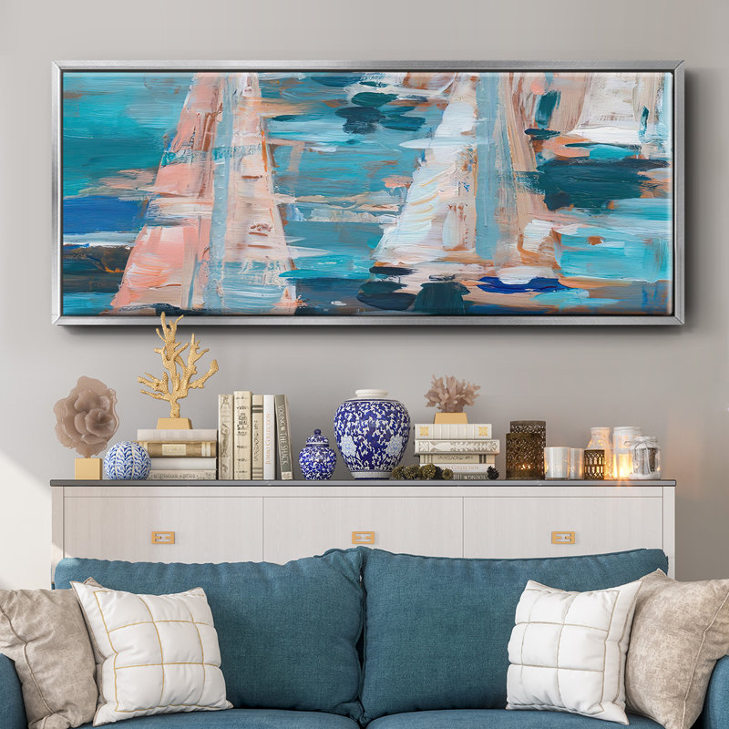 Pop Regatta I- Framed Canvas