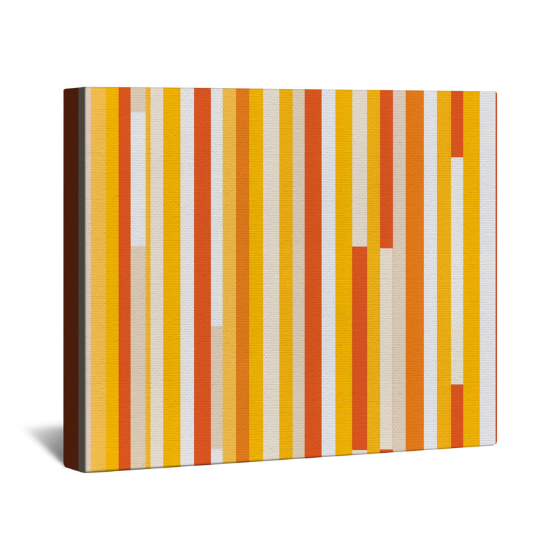 Orange Yellow Stripes Canvas  Gallery Wrap - Pattern Wall Decor in Many Sizes, 16 x 20 inches