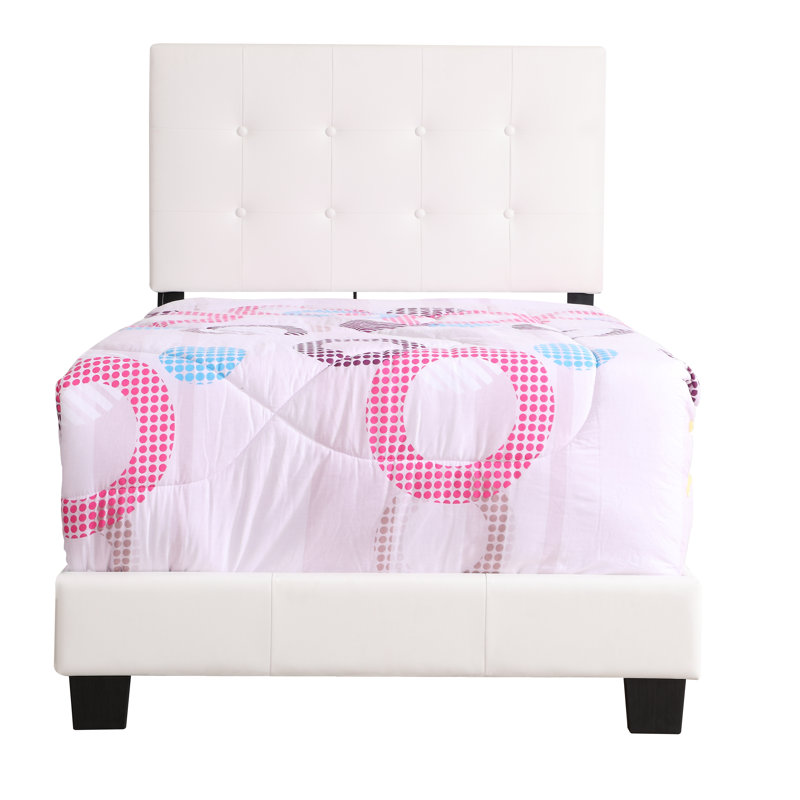 Caldwell Twin Box Spring Bed, White, Twin, White