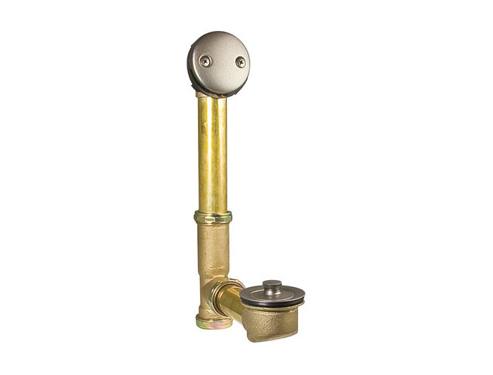 Drain de baignoire Turnstop, Nickel brossé