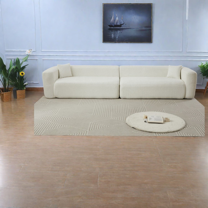Canapé d'angle Compression Cloud, canapé moderne en chenille de 277 cm pour la maison, Beige