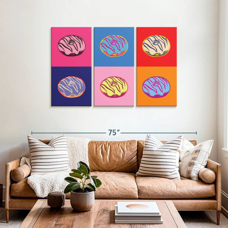 Yarlin Colorful Doughnuts Pop, 36" H x 57" W