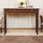 Solid Wood Console Table, Turned Legs, 3-Drawers, Chestnut, Brown