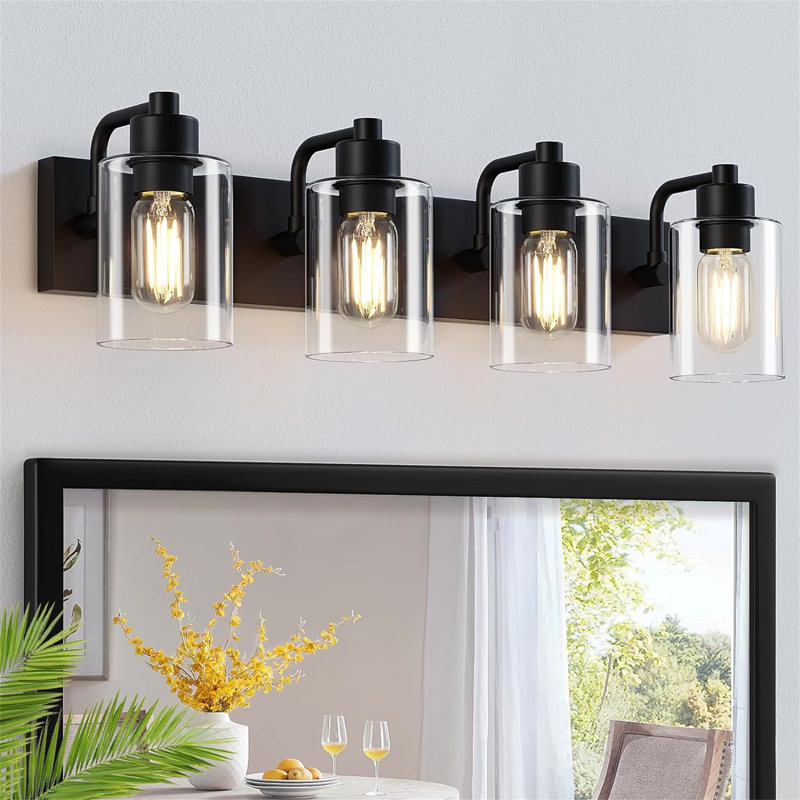 Dimmable Vanity Light, 4, Matte Black