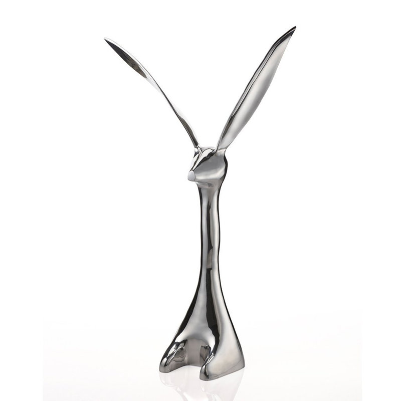 Plaque décorative jackrabbit, H 30 po x l 16,5 po x P 7,5 po, Argent