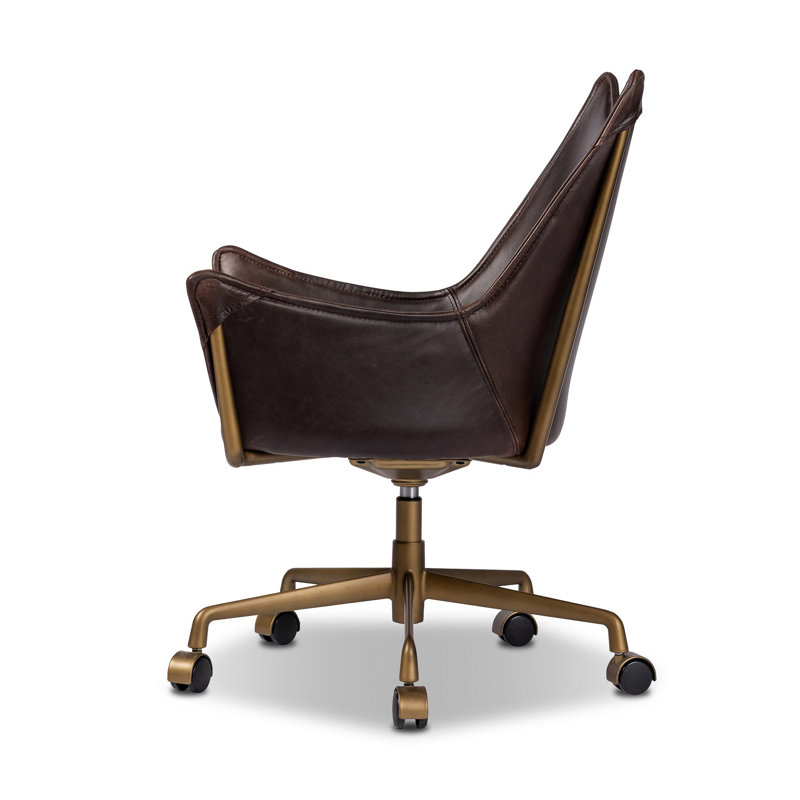 Truman Leather Swivel Office Chair, Conroe Cigar