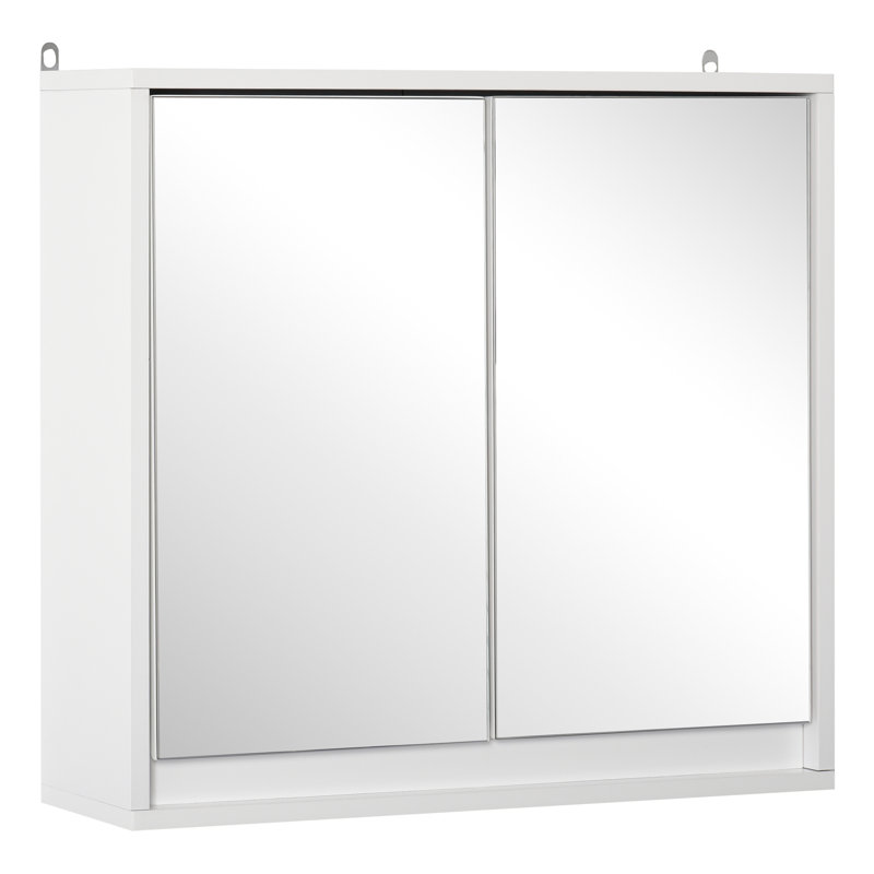 HOMCOM Bathroom Mirror Cabinet, Bathroom Cabinet, White
